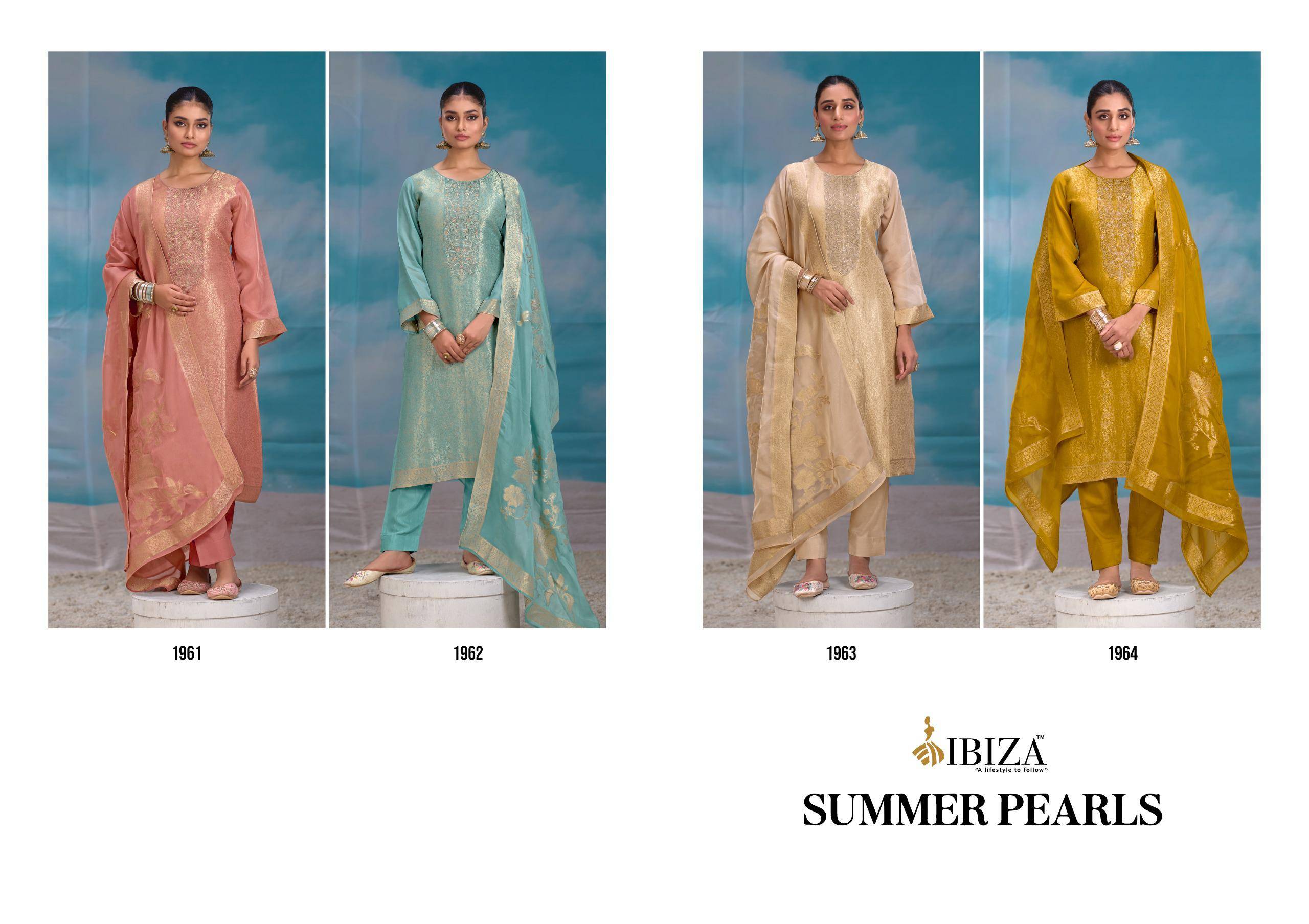 Ibiza Summer Pearls Salwar suits wholesale prices in Mumbai